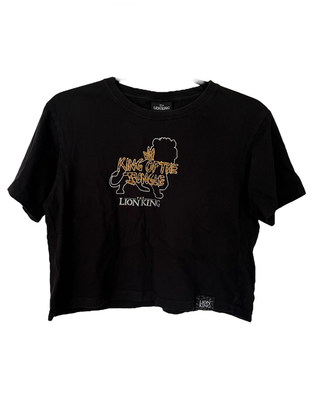 Disney Lion King Graphic Tee | Black 'King of the Jungle' Texture Top